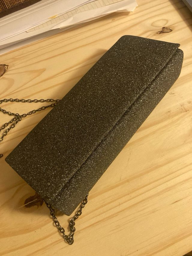Pochette grigio brillantini nuova