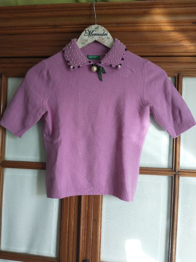 Jersey lila Benetton customizado. ¡ÚNICO!