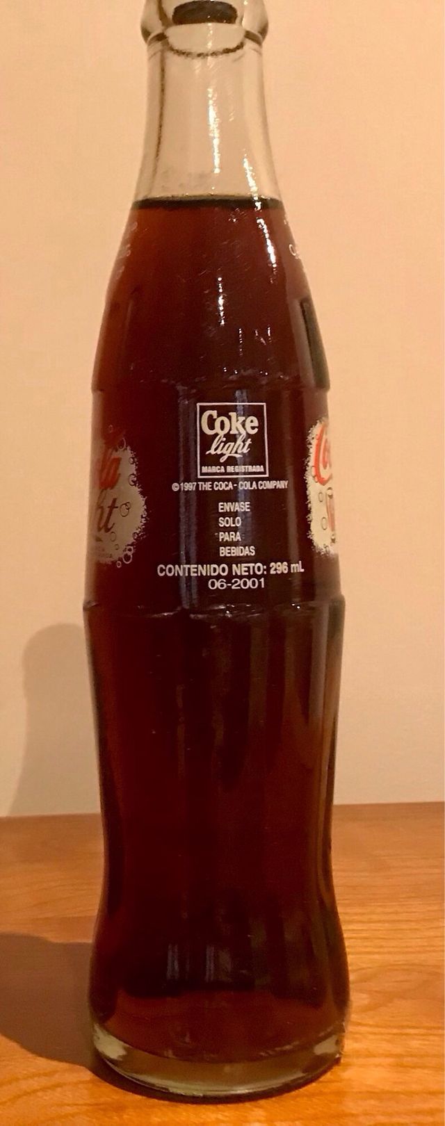 Botella Coca Cola Light República Dominicana 296
