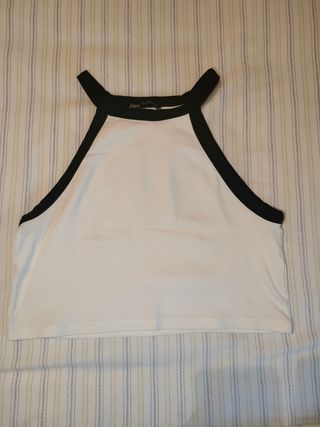 Top Zara blanco y negro