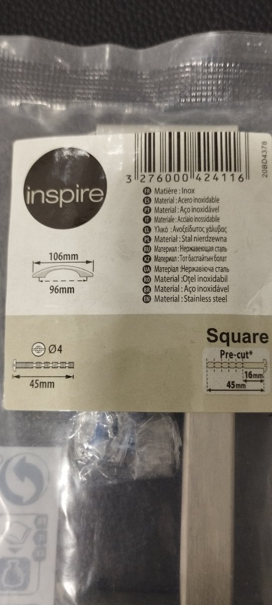 2 tiradores de acero nuevos inspire