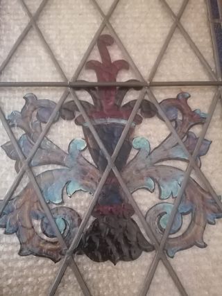Cristales emplomados. Vitrall antiguo vidriera. 