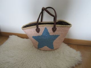 Capazo lentejuelas rosa