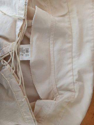 Camisa mujer color crema manga larga