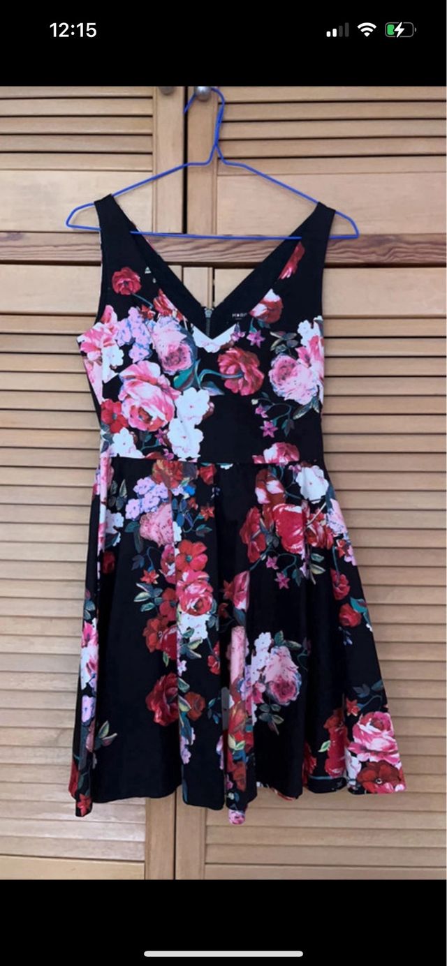 Vestido entallado fiesta, estampado  flores