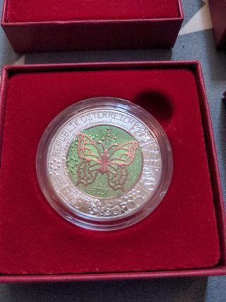 6 monedas Niobio y Plata Austria