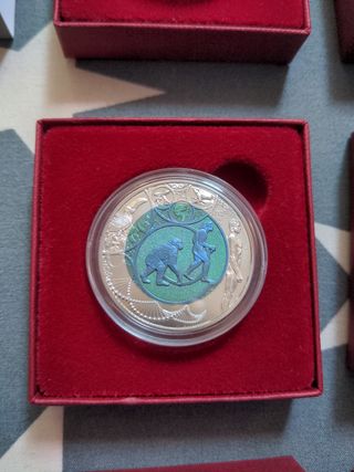 6 monedas Niobio y Plata Austria