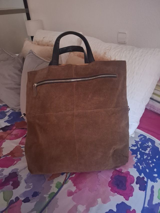 Bolso de ante o serraje