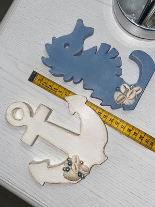 Lotto 2 Decorazioni Shabby Chic Ancora Cavalluccio