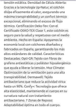 Colchón viscoelástico grafeno 120*180