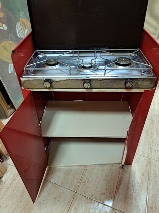 Mesa estantería de camping