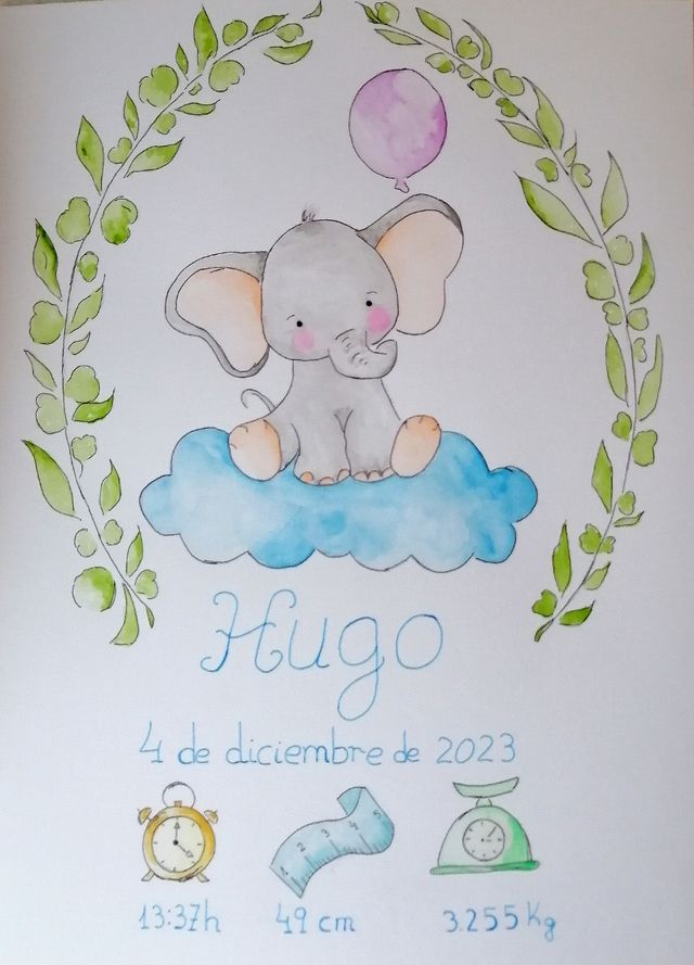 Lámina de nacimiento personalizado. 