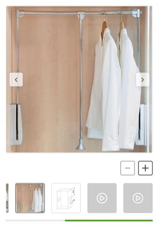 Colgador/ barra abatible para armarios