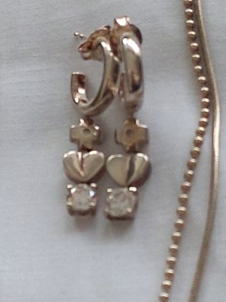 Cadena y pendientes plata