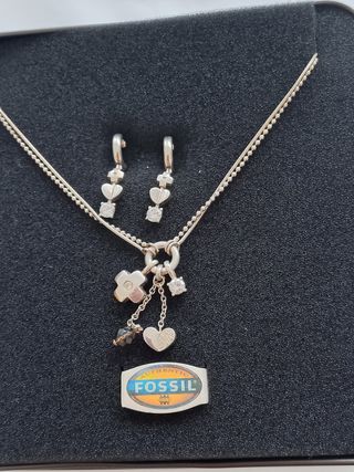 Cadena y pendientes plata