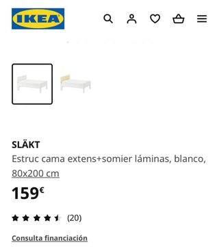 Cama blanca extensible Ikea