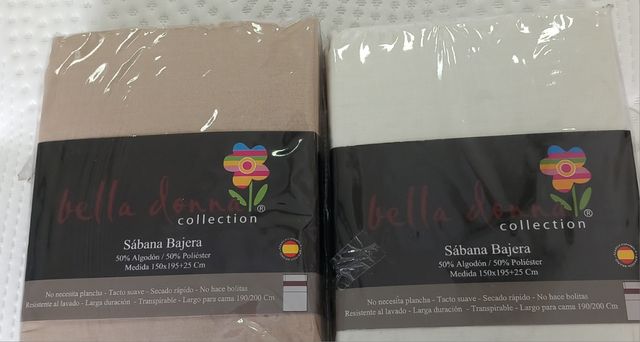 2 SABANAS BAJERAS DE 140,150,MARFIL Y BEIGE