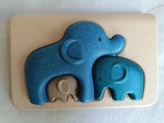 Puzzle encajable elefantes ( ecológico)