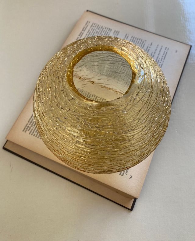 Boccia vetro giallo ocra vintage anni '60