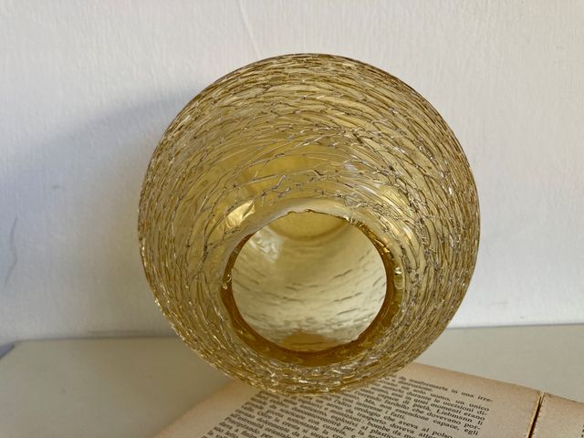 Boccia vetro giallo ocra vintage anni '60