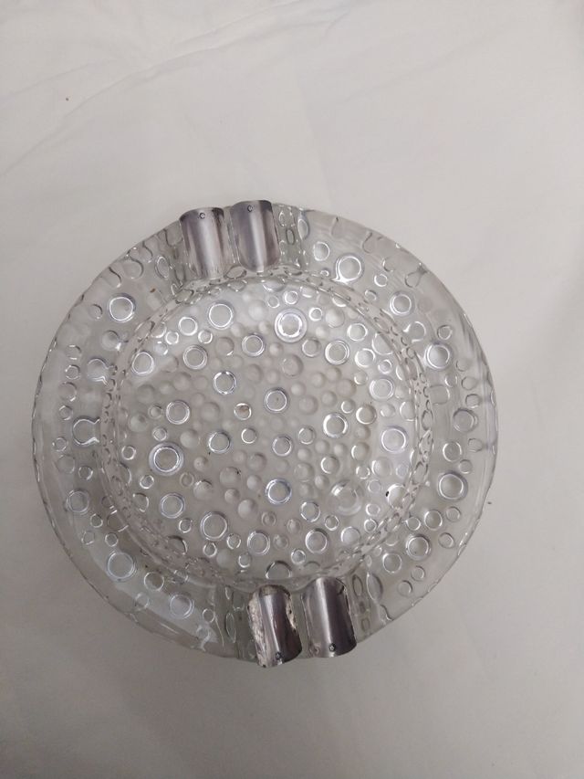Cenicero cristal de murano y plata