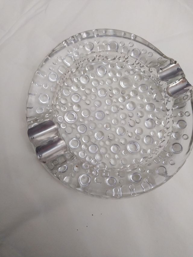 Cenicero cristal de murano y plata