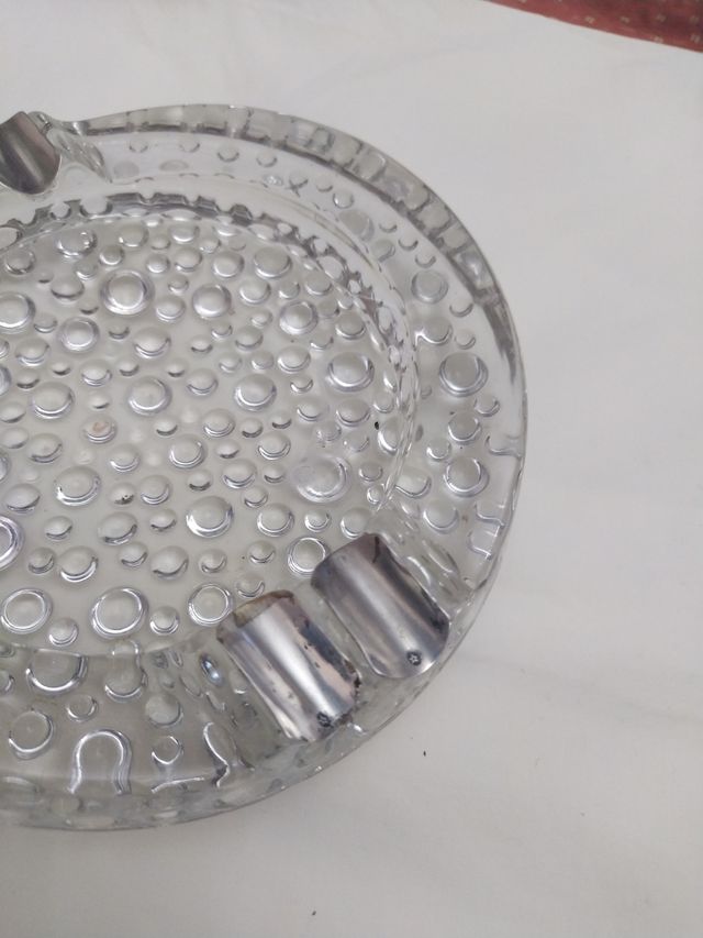 Cenicero cristal de murano y plata