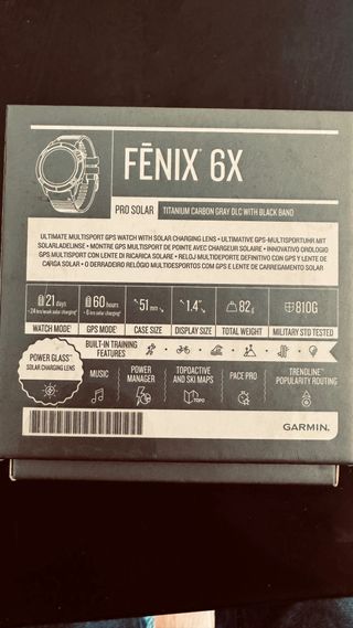 Reloj Garmin Fenix 6x Pro Solar Saphire