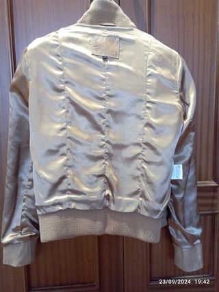 Chaqueta cuero marrón mujer