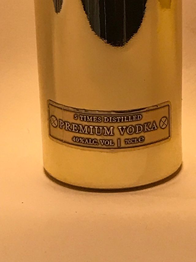 Lampada AU VODKA Bottiglia Vuota Oro