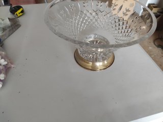Centro de mesa cristal y Plata