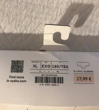 Caja con 4 braguitas Oysho NUEVAS