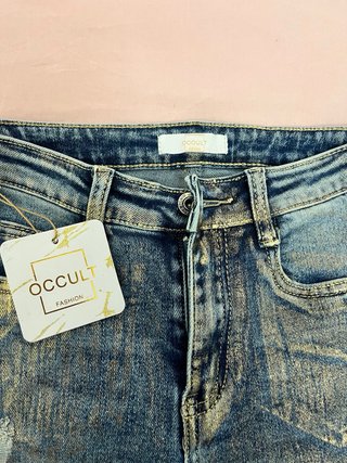 Pantalones estampado dorado