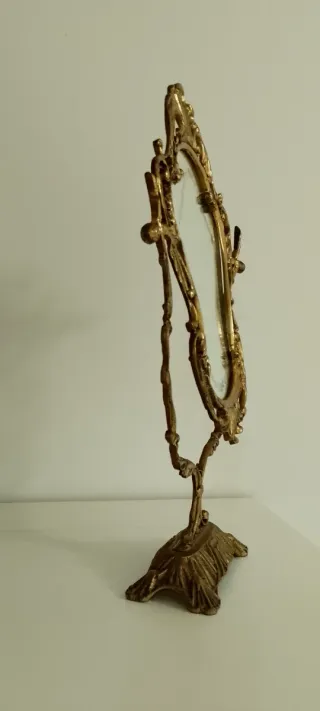 Espejo de bronce tocador vintage