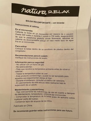 Bolsa con semillas reconfortante