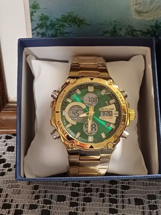 Conjunto de relojes de acero chapado en oro 18k 