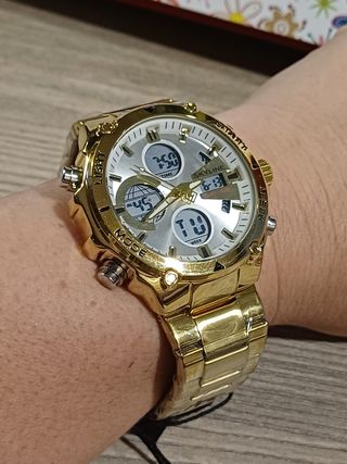 Conjunto de relojes de acero chapado en oro 18k 