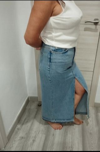 Falda vaquera larga de Mango
