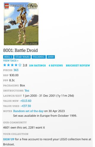 Lego Technic Star Wars - Battle Droid