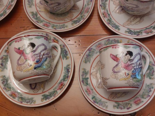 Juego Café Porcelana china 1960 Nueva