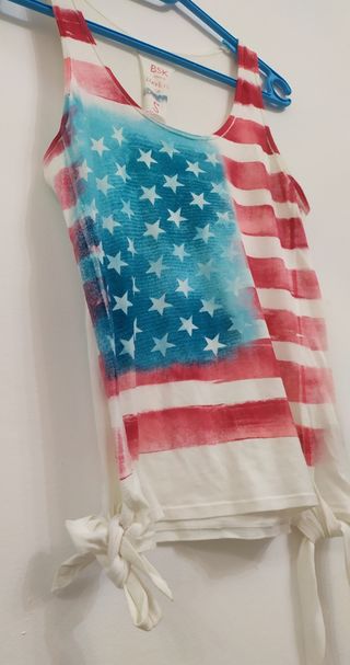 Camiseta tirantes estilo bandera america
