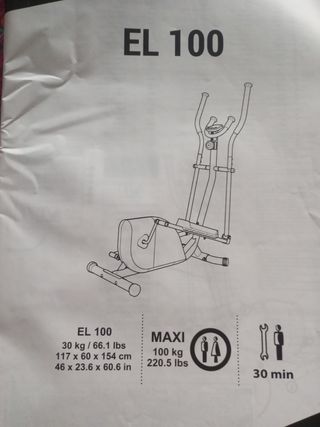 Bicicleta eliptica 100 Decathlon . 3kg