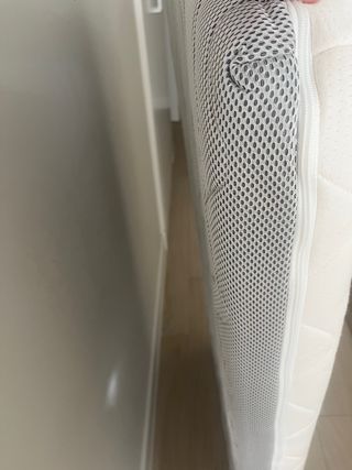 Cuna de madera pino y blanca 120x60 cm + COLCHÓN