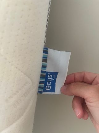 Cuna de madera pino y blanca 120x60 cm + COLCHÓN