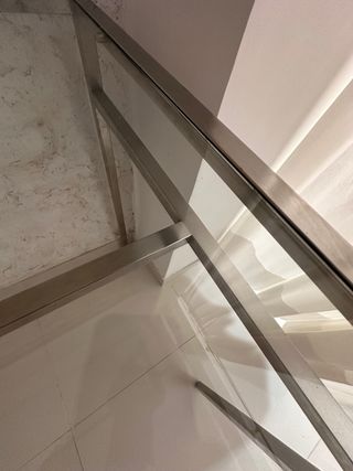 Mesa cristal y metal vintage