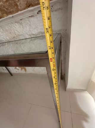 Mesa cristal y metal vintage