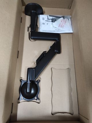 Staffa scrivania triplo braccio regolabile nera