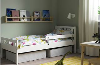 Estructura cama+barandilla,70x160,colchón yedredón