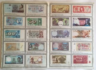 Álbum de cromos Billetes del mundo DIDEC completo.