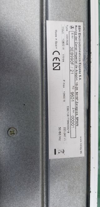 Placa de inducción de 5 zonas
